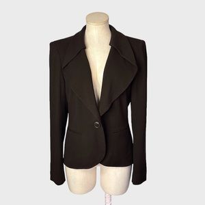 Lafayette 148 Dramatic Lapel Blazer - 8 - Brown